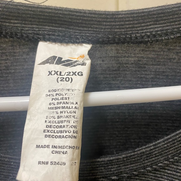 Avia-Black/Gray-Workout top-Mesh sleeve details - Picture 2 of 4